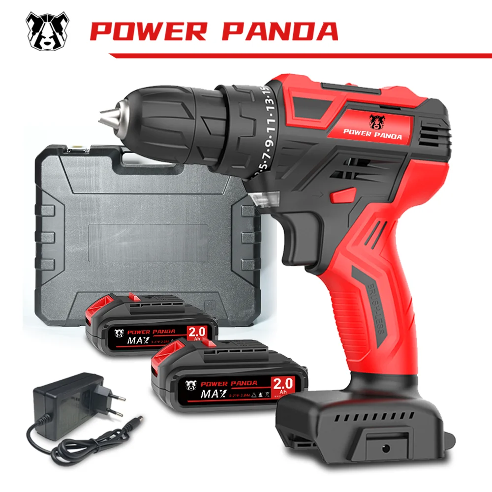 

Аккумуляторная дрель-шуруповерт Power Panda, 21 в, литий-ионный аккумулятор, 25 + 1 настройки