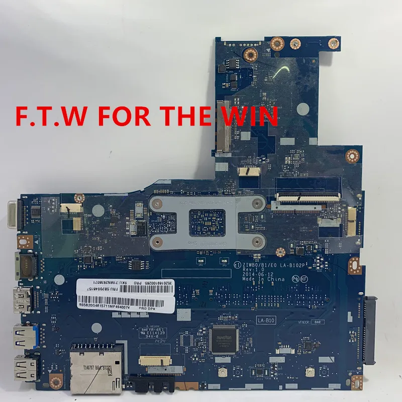 

new ZIWB0/B1/E0 LA-B102P laptop motherboard PC for lenovo b50-30 notebook for intel N2830 N2840 CPU（use ddr3L RAM）Test ok