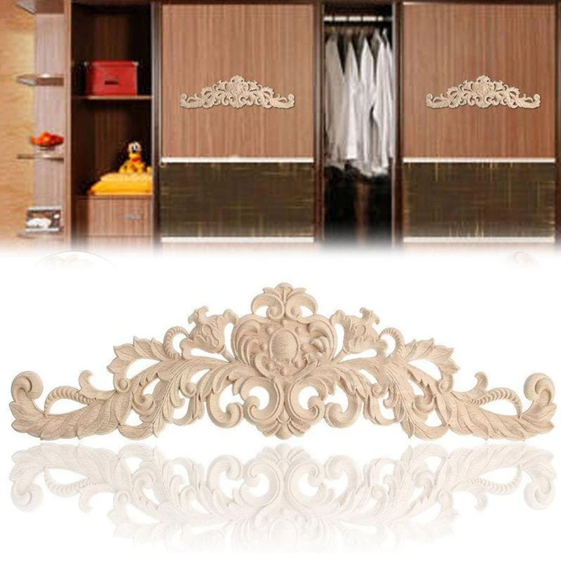 2 шт. деревянные декоративные длинные резная аппликация для украшения интерьера