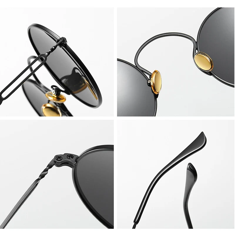 Мужские и женские солнцезащитные очки SHAUNA круглые поляризационные в ретро стиле