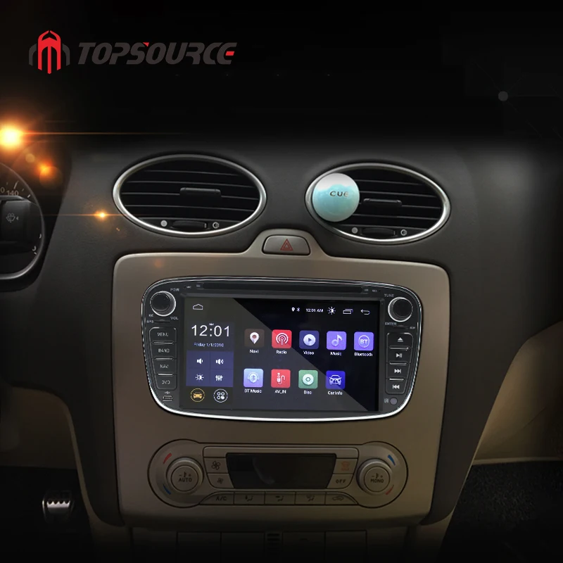 Kaufen TOPSOURCE Android 8,1 2GB RAM Auto Multimedia-Player GPS Navi 2 Din Auto DVD Radio Für Ford Focus Kuga S-MAX Mondeo C-MAX Galaxy