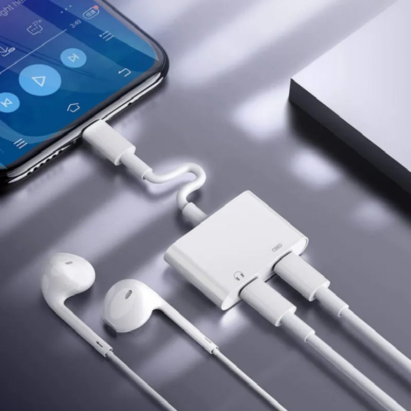 Type C One drags two to Audio and Charger Dual USB Headphones &ampamp Splitter For Huawei Xiaomi Samsung | Мобильные телефоны и