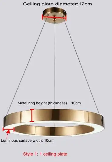 Single ceiling rose LukLoy, современный светодиодный подвесной светильник, роскошный, Круглый, цвета шампанского, золотой, светодиодный, подвесные лампы, для отеля, гостиной, подвесной светильник, для спальни, офиса - Цвет корпуса: Single ceiling rose
