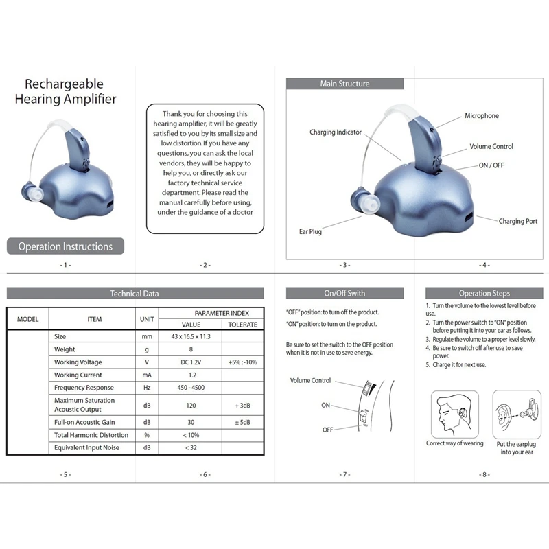 

Hearing Aid Rechargeable Mini for the Elderly Sound Amplifier Loss