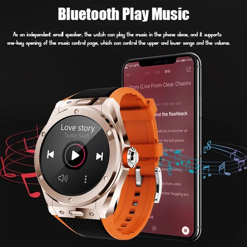 

2021 New Smart Watch MV58 Men's Bluetooth Call Luxury Smart Watch Men's Heart Rate Blood Pressure Sports SmartWatch Men