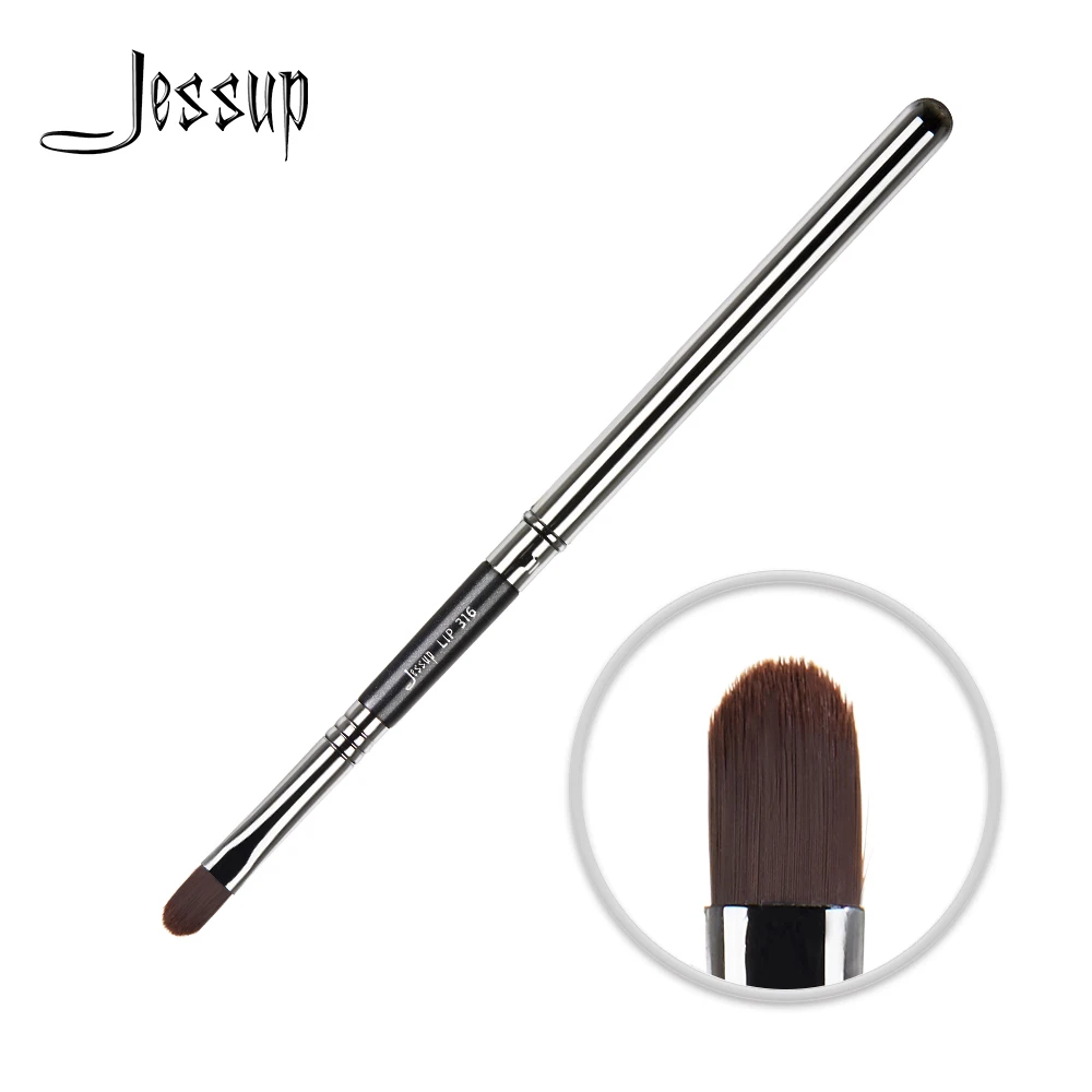 Кисть для макияжа черно-серебристая с деревянной ручкой 316 | Красота и здоровье