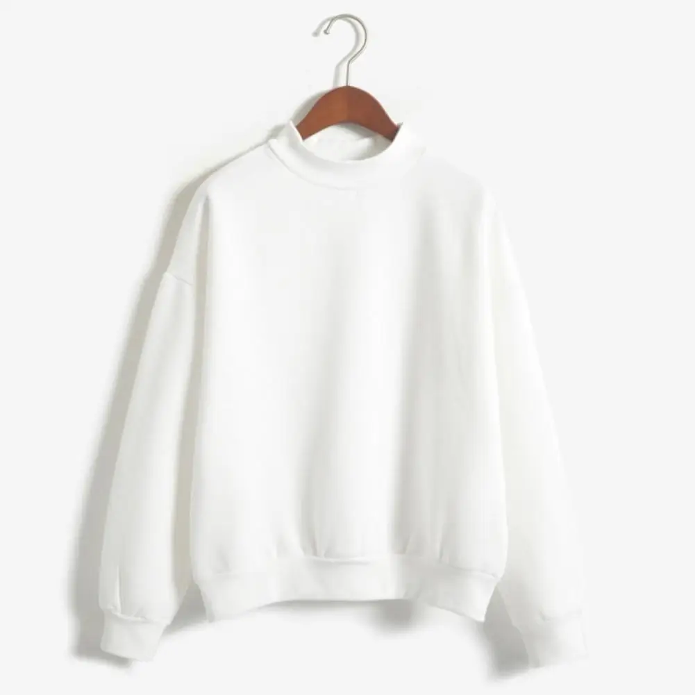 Woman Sweatshirt Spring Autumn Casual Women Solid Color Crew Neck Long Sleeve Sweatshirt Pullover