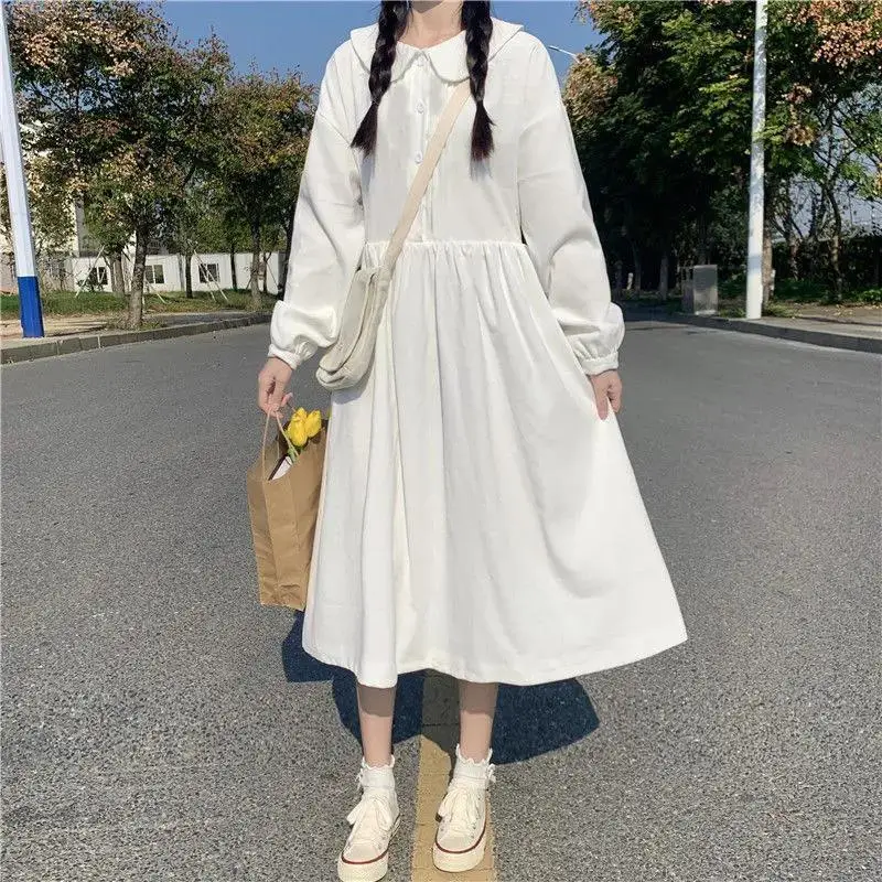 Женские платья с длинным рукавом в стиле преппи шикарные милые школьные японском