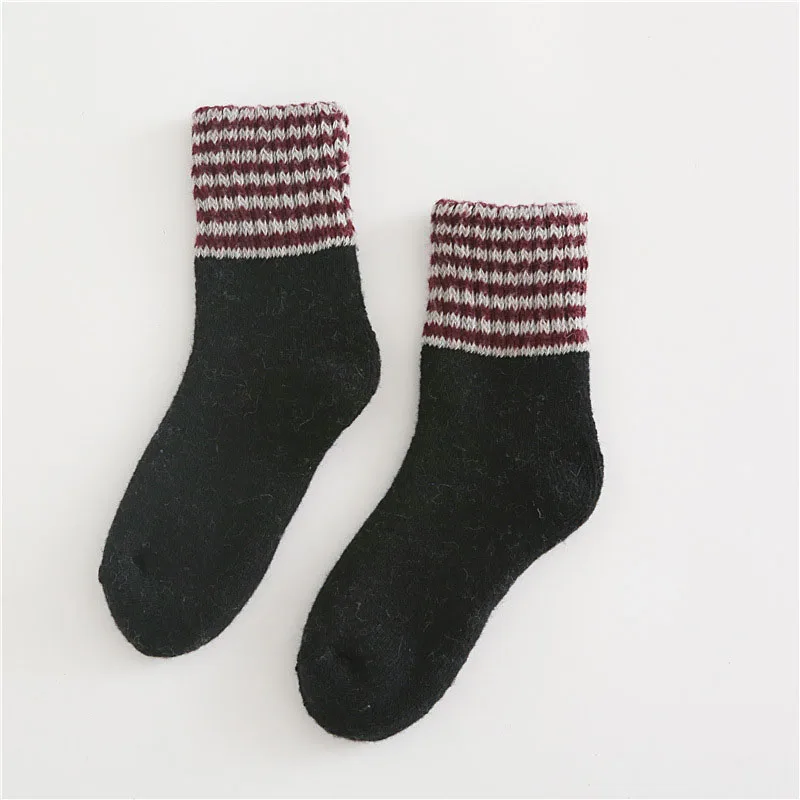 

Fashion Wool Striped Socks Autumn Winter Thick Sock Casual Warm Ladies Socks