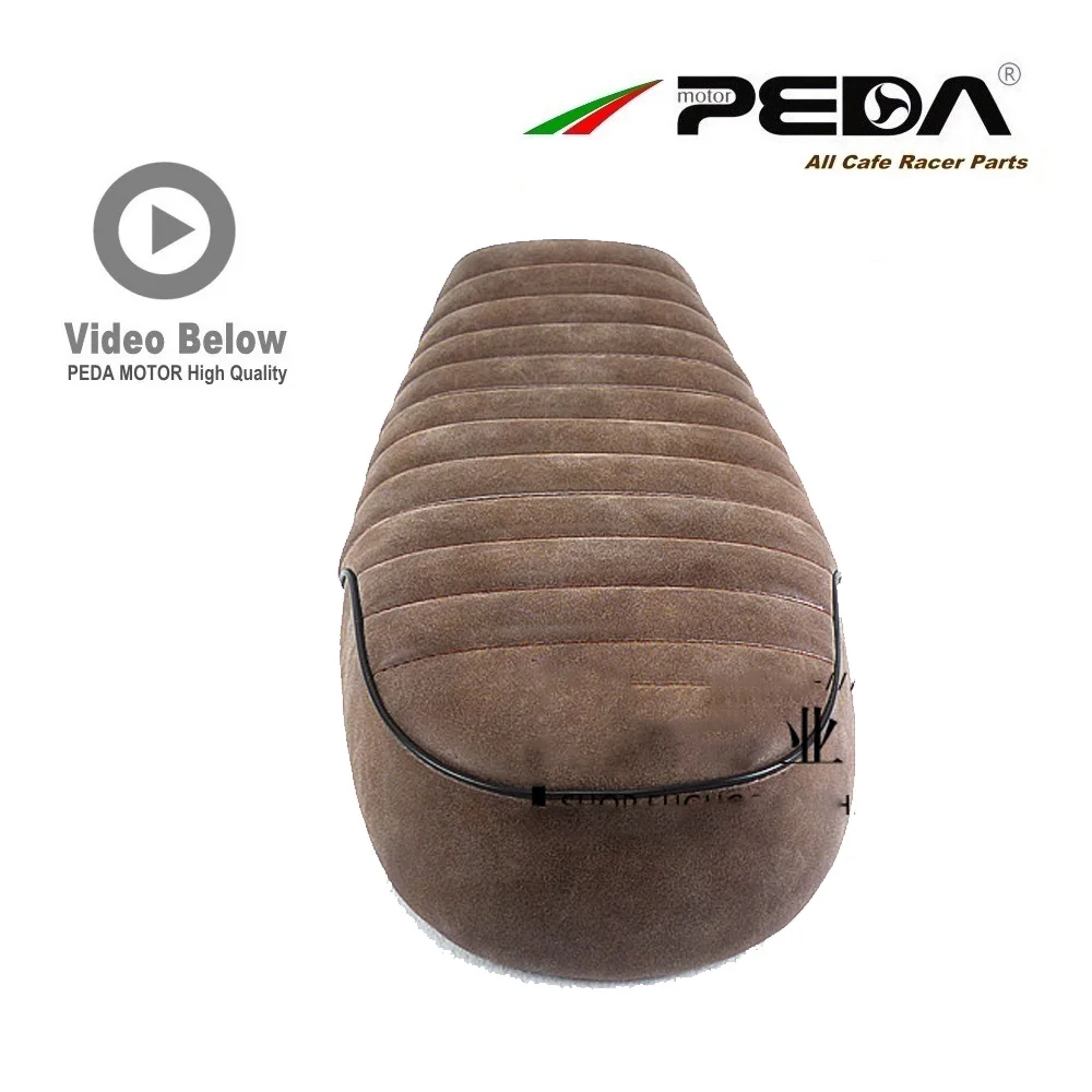 A13 PEDA Cafe racer BRAT seat 53cm BROWN for HONDA YAMAHA universal Motorcycle Flat Vintage Saddle Asiento Sitz Sattel Retro |