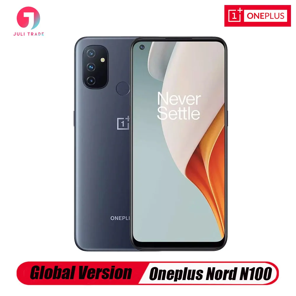 Перейти на Алиэкспресс и купить Смартфон глобальная версия Oneplus Nord N100, 4G, 4 ГБ, 64 ГБ, Android, две SIM-карты, камера 13 МП, разъем 3,5 мм, аккумулятор 5000 мАч