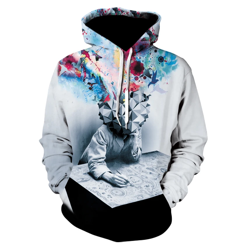 Толстовка с капюшоном для мужчин и женщин трендовый свитшот забавным котом 3D