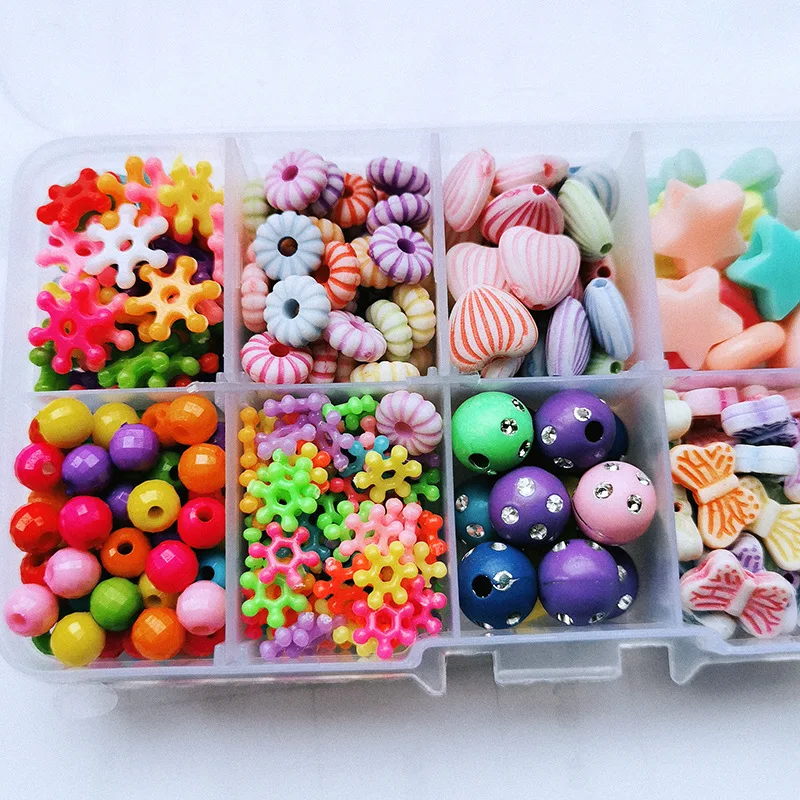 430 шт. Разноцветные детские акриловые бусины в коробке | Украшения и аксессуары