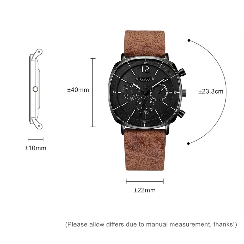 Мужские деловые спортивные часы швейцарский кварцевый механизм календарь