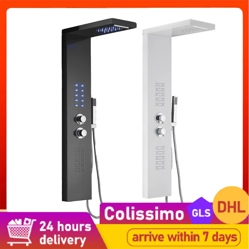 Beste 22*45*125Cm Led Licht Douche Panel Waterval Rain Douchekraan Set Bad Douche Kolom Douche Mixer Toren Douche Scherm Nieuwe Hwc