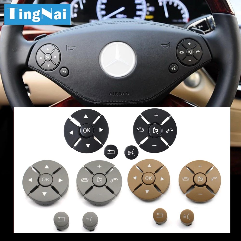 

Car Multi-function Steering Wheel Push Button Switch Cover Trim For Mercedes Benz S CL Class W221 W216 S300 320 S400 S450 S500