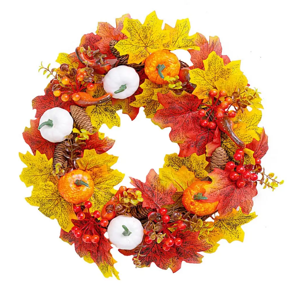 

Autumn Wreath Door Hanging Harvest Festival Maple Leaf Vine Circle Decoration With Excellent Workmanship With Long Service Life