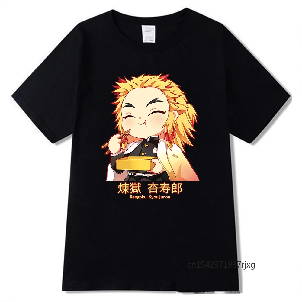 

2021 Hot Anime Demon Slayer T Shirt Kawaii Summer Tops Rengoku Kyoujurou Graphic Tees Harajuku Tshirt O-Neck