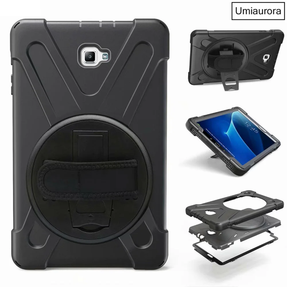 360 Поворот ручной ремешок чехол для Samsung Galaxy Tab A A6 10 1 2016 T580 T585 SM киккстанд защитой S