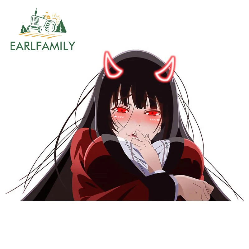 EARLFAMILY Yumeko Jabami Автомобильная наклейка аниме KAKEGURUI наклейка JDM окно багажник 4x4 наклейки Мультяшные автомобильные аксессуары