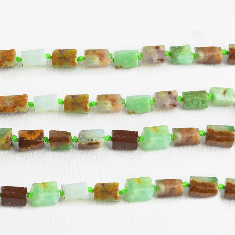 8x10mm Natural chrysoprase faceted strand 15.5
