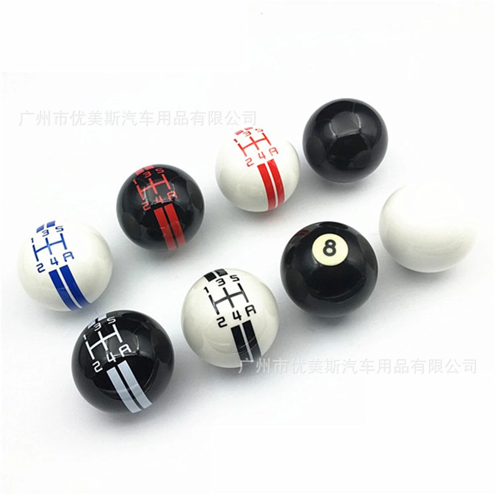 

Car 8 billiards Ball Resin Round Shape Manual 5 6 Speed Gear Shift Knob Shifter Lever Fit For Ford Mustang Shelby GT500