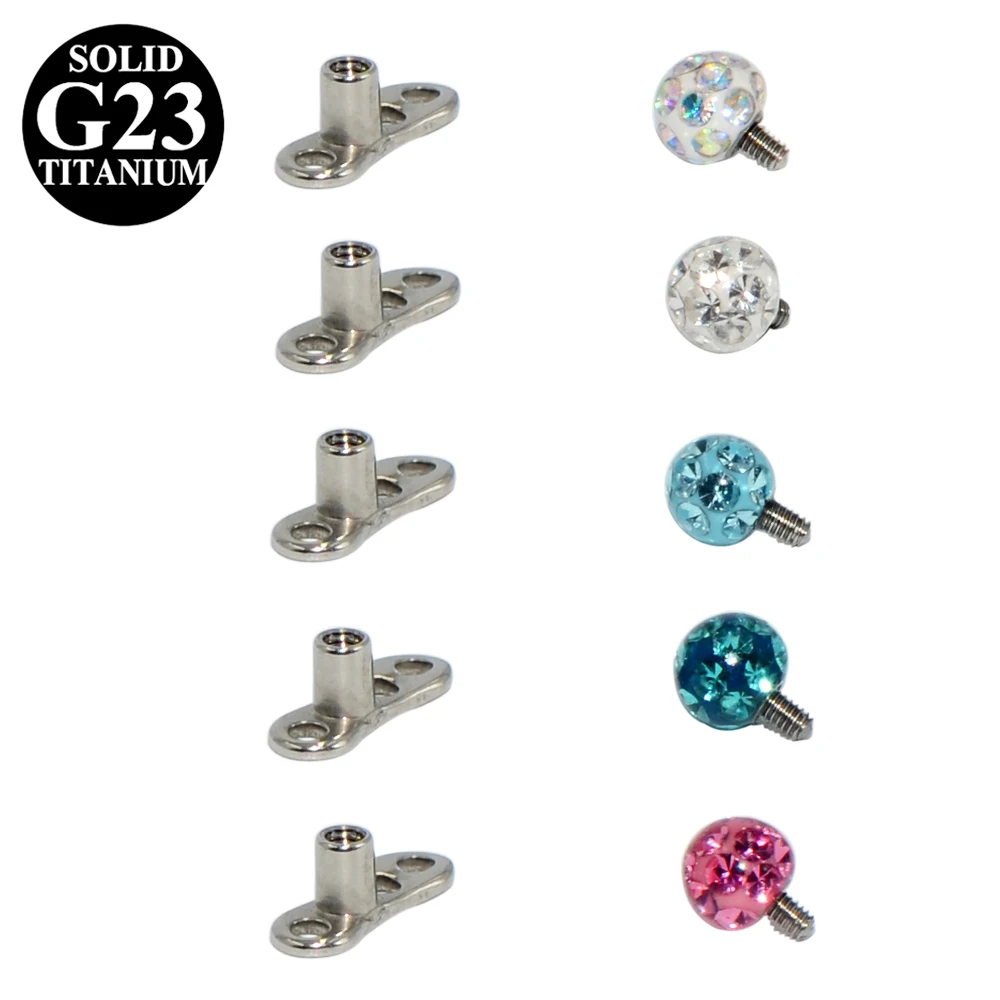 Титановый и стальной шарик из эпоксидного кристалла Ferido микро Кожный Якорь для