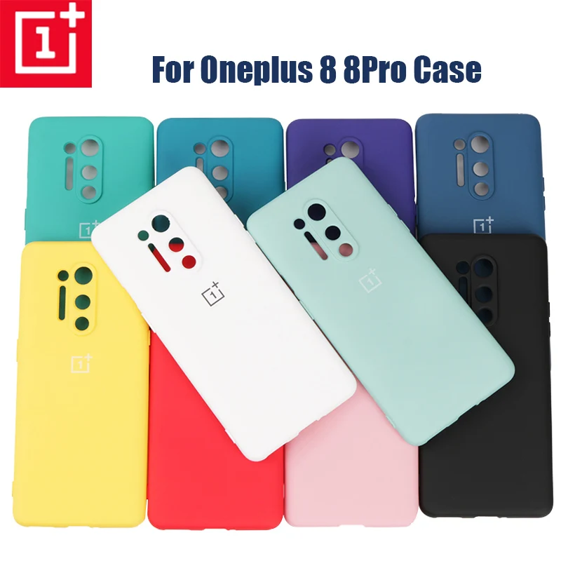 Оригинальный чехол Oneplus 8 8pro из жидкого силикона защитный с мягкой отделкой для One