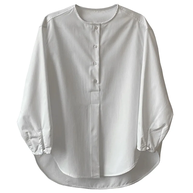 

Design Sense Niche Round Neck Pullover Shirt Women 2021 Spring New Loose Lazy Silhouette Top