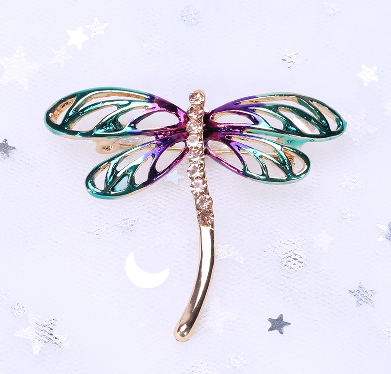 Брошь в форме стрекозы со стразами жемчугом стразы декор для мужчин и женщин