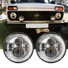 2X 7-дюймовый круглый светодиодный комплект фар для УАЗ 4x4 Jungle Lada 4x4 urban для Jeep JK TJ LJ Land Rover Defender