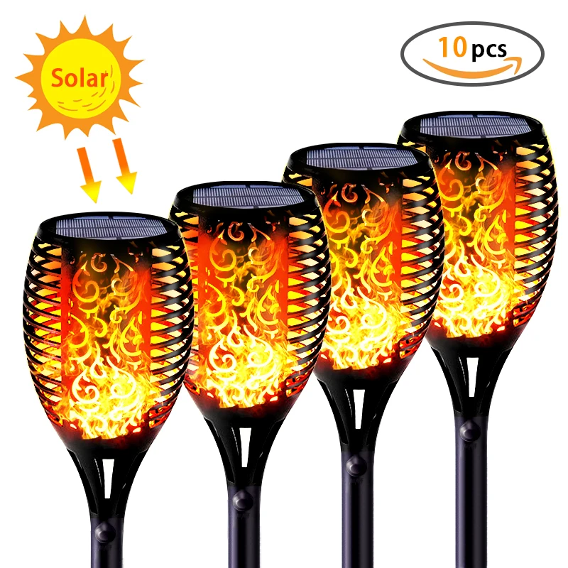 2020 светодиодный светильник с пламенем на солнечной батарее IP65 Водонепроницаемый