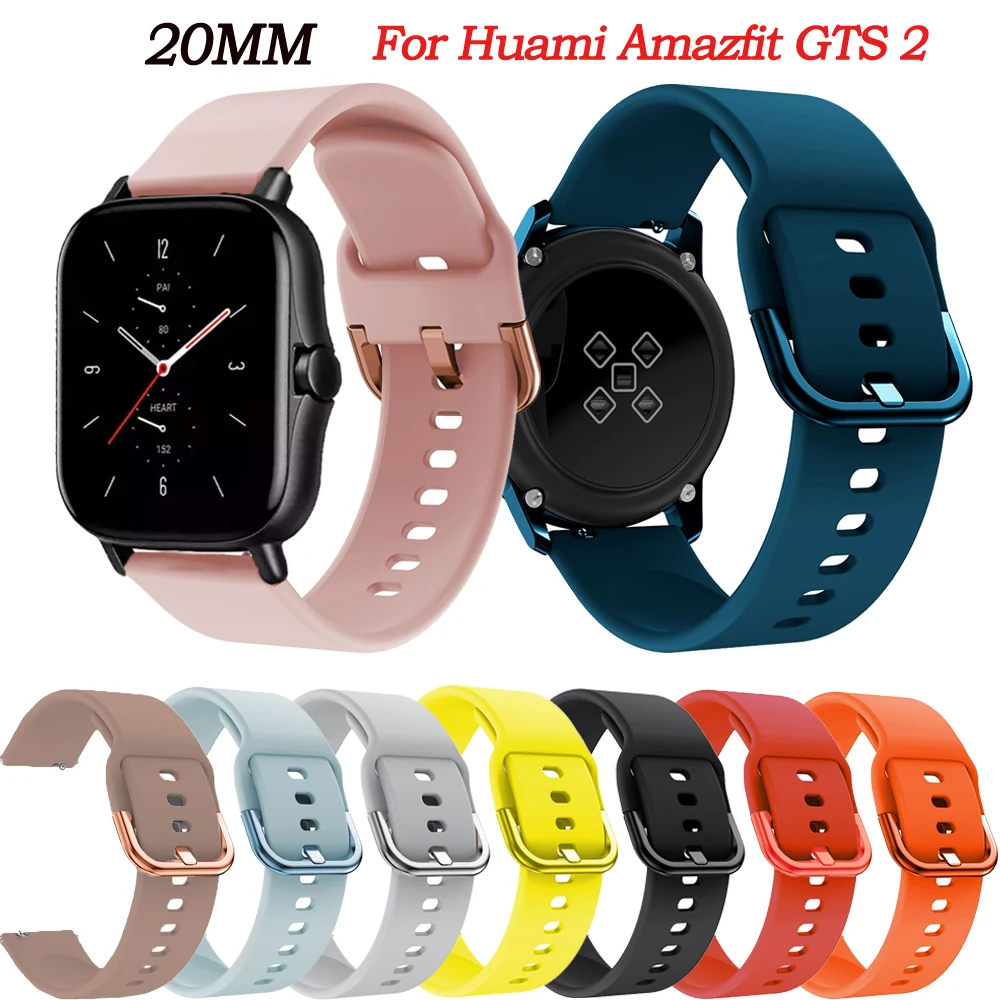 

Ремешок силиконовый для смарт-часов Amazfit Bip U/S, сменный спортивный браслет для Huami Amazfit GTS 2 2e/GTR 42 мм, 20 мм