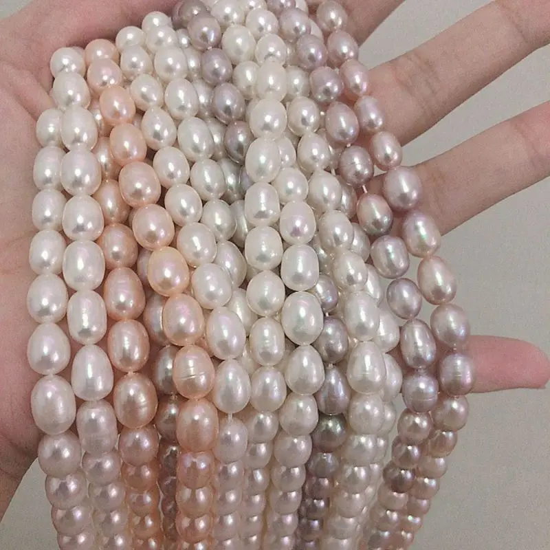 Оптовая продажа натуральный пресноводный нерегулярные нити форма риса