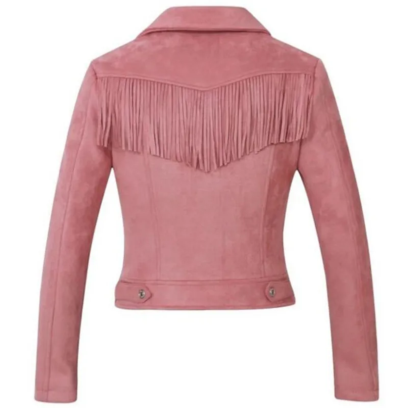 Новинка 2021 лидер продаж Декоративная кожаная куртка с бахромой женская одежда