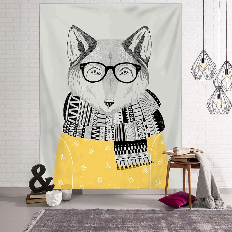 Лев настенный гобелен в богемном стиле с рисунком панды стены Одеяло ткань