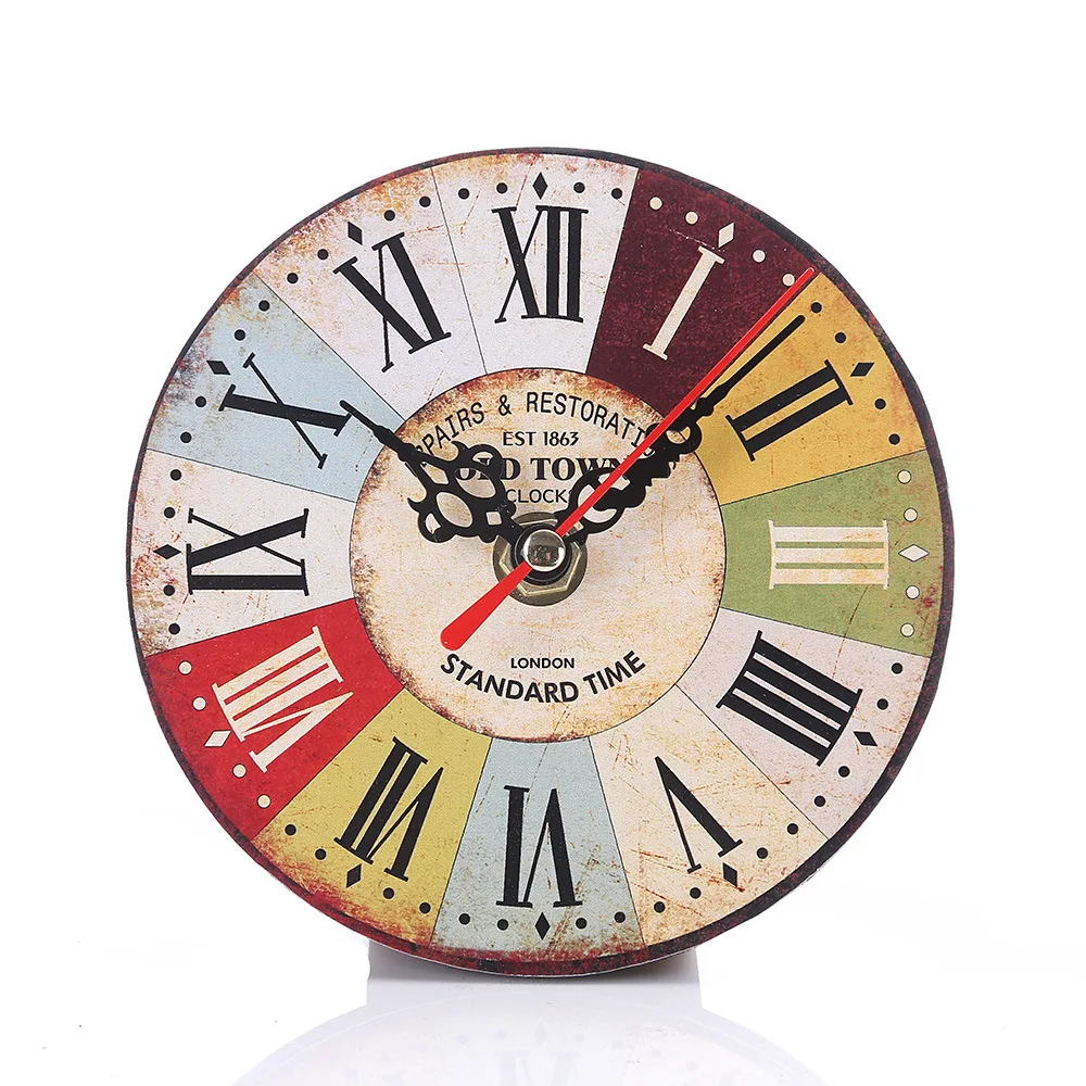 

Wall Clock Wooden Decoration Vintage Roman Numerals Wood Grain Wall Clock Living Room Decoration Accessories for Home Decor
