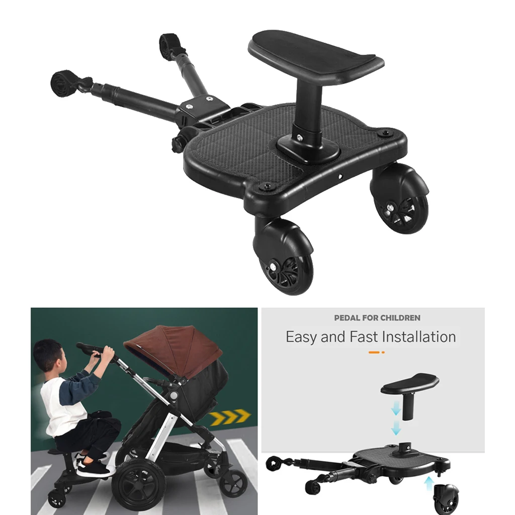 Baby Trolley Organizer Stroller Pedal Adapter Twins Hitchhiker Second Child Auxiliary Trailer Kids Standing Plate Scooter | Мать и