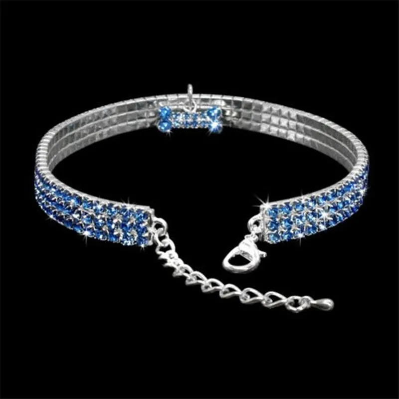 Ошейник Стразы Блестящий из мягкого материала с кристаллами