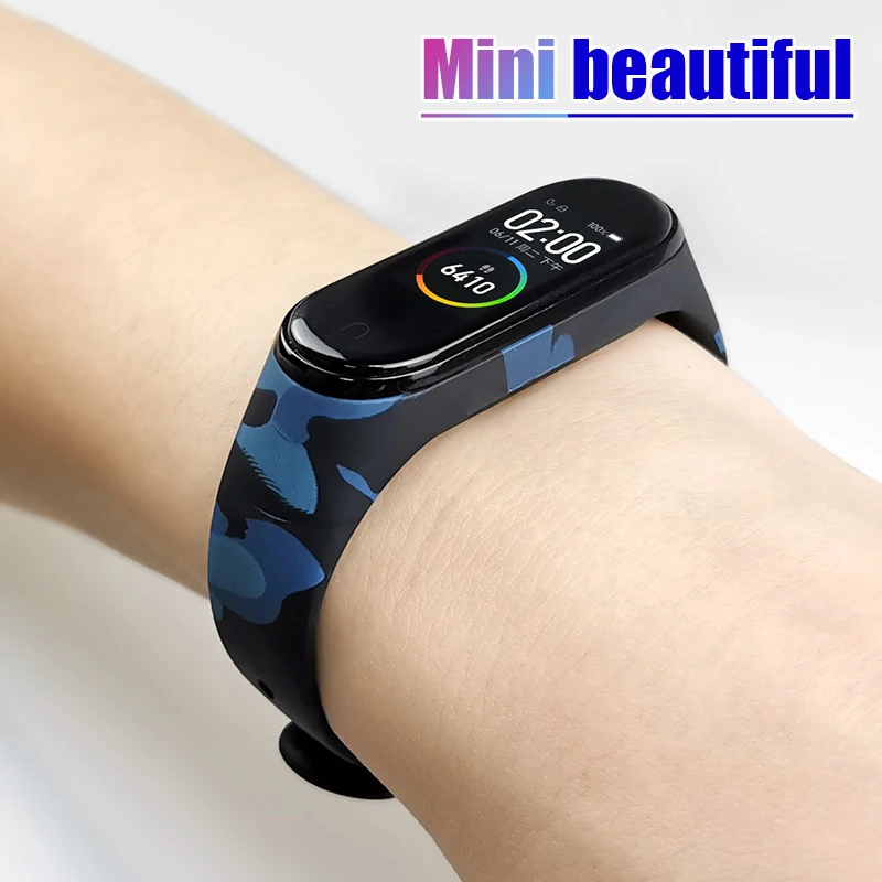

Новый силиконовый ремешок подходит для Xiaomi Band 6 5 4 3, камуфляжный спортивный водонепроницаемый противообрастающий смарт-браслет, аксессуары...