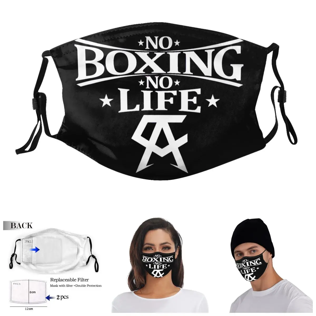 

Canelos Alvarez No Boxing No Life Essential 4 R257 Adult Dust Mask Humor Graphic Domino Activated Carbon Filter Mask