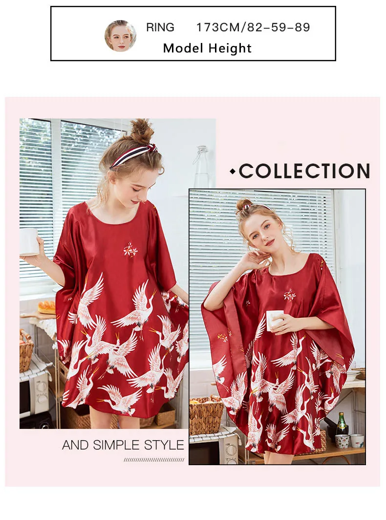 YAO TING summer woman pajamas Cotton Printing Nightwear Faux Silk Satin Female Homewear fashion sexy lingerie pajamas new
