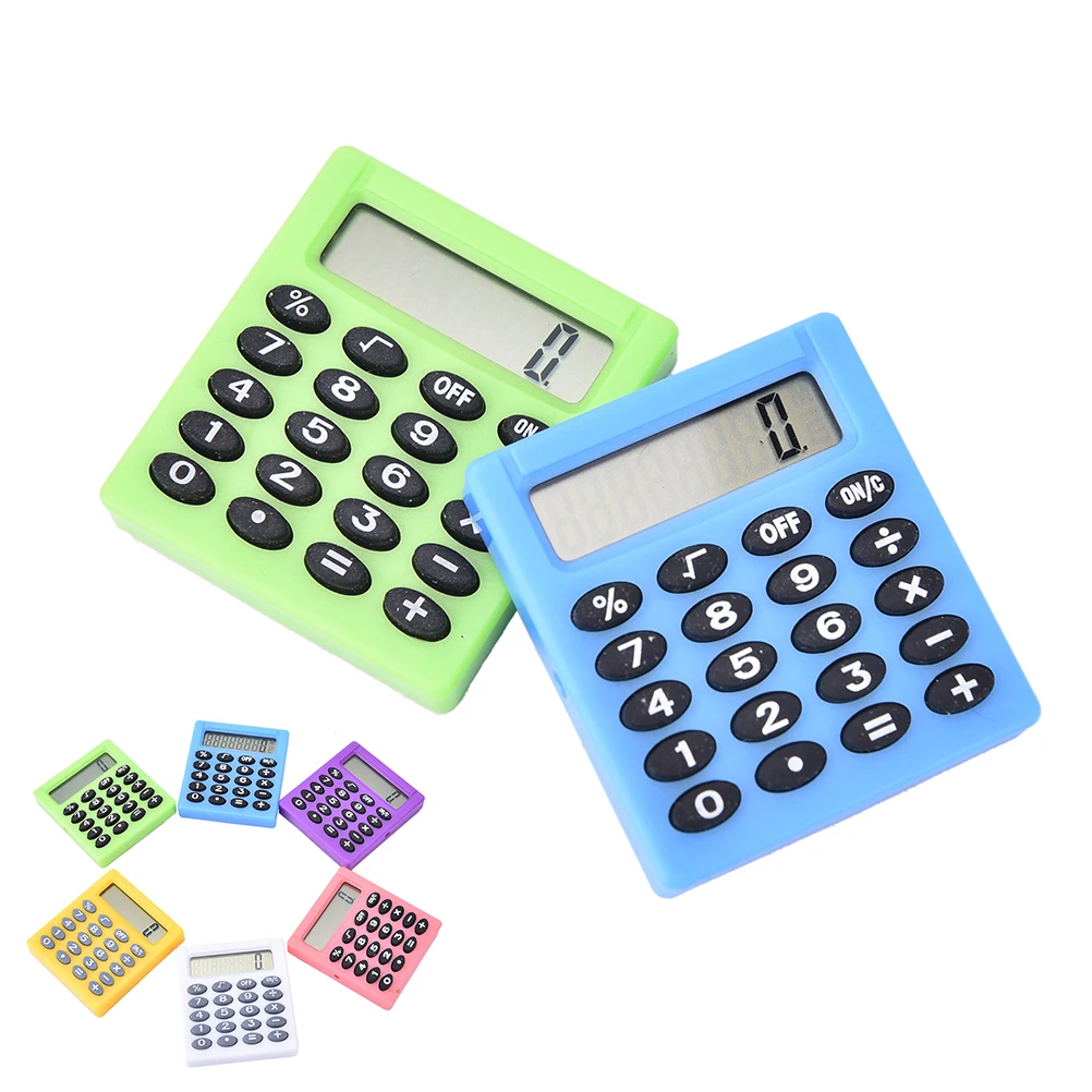 

Simplicity Convenience Newest Student Mini Electronic Calculator Candy Color Calculating Office Supplies Gift Coin Battery 1 PC