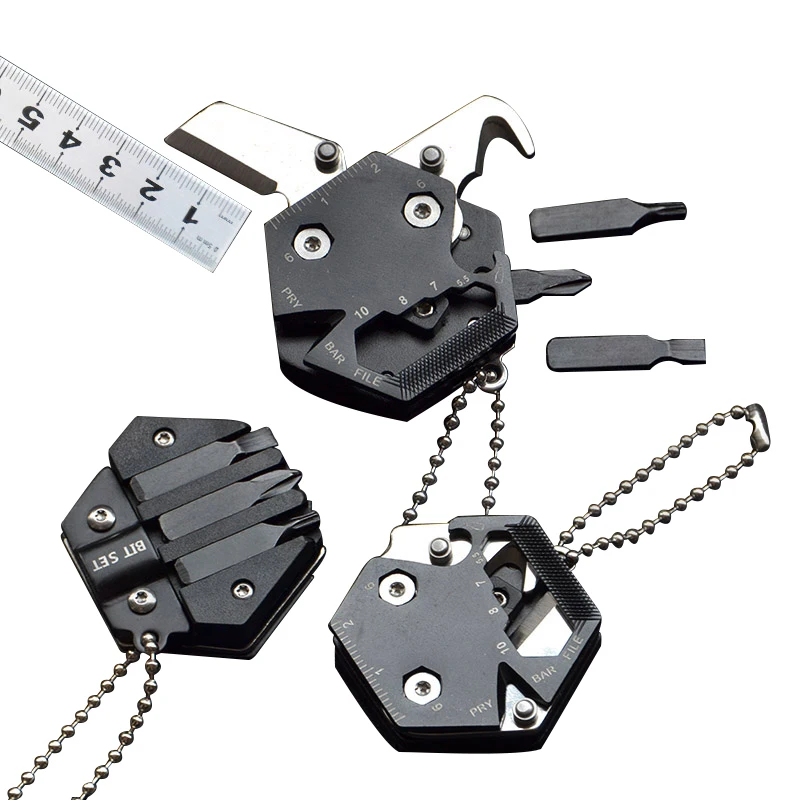 

Складной нож из нержавеющей стали, открывалка для пива, Раздельный гаечный ключ, отвертка для повседневного использования, миниатюрный Мно...