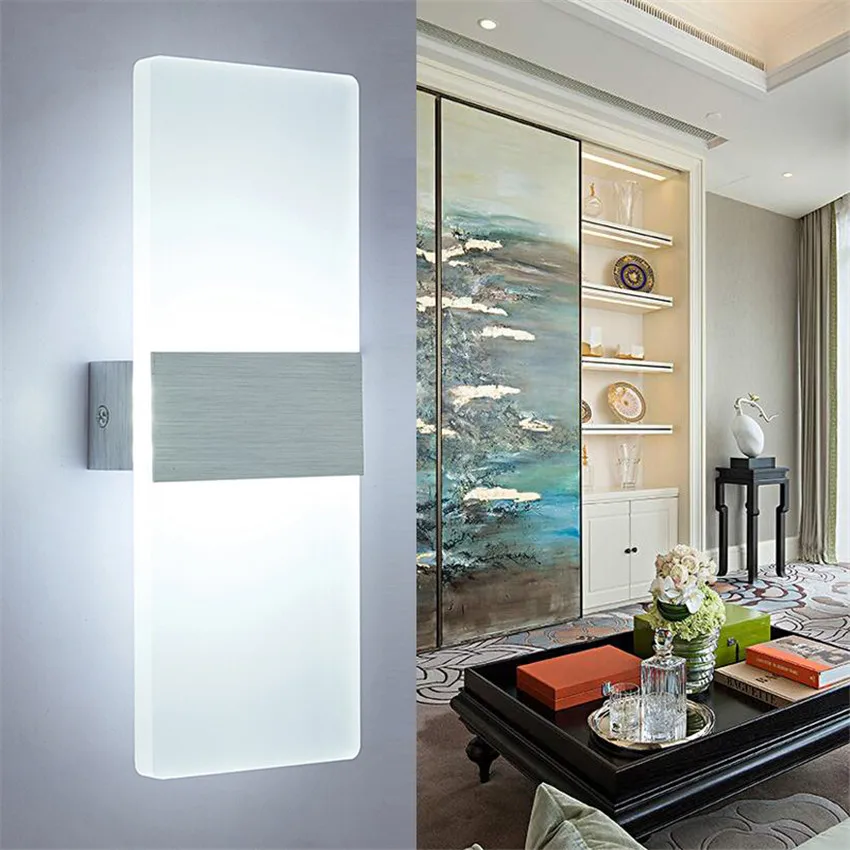 Светодиодный акриловый настенный светильник прямоугольное бра для гостиной