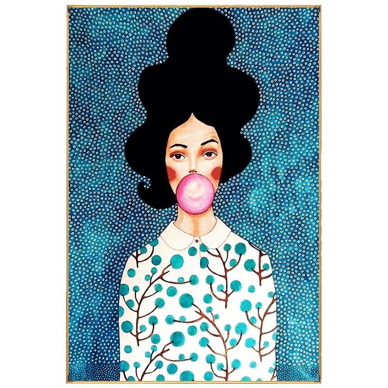 Скандинавский современный стиль рисование вручную персонажи красочный холст