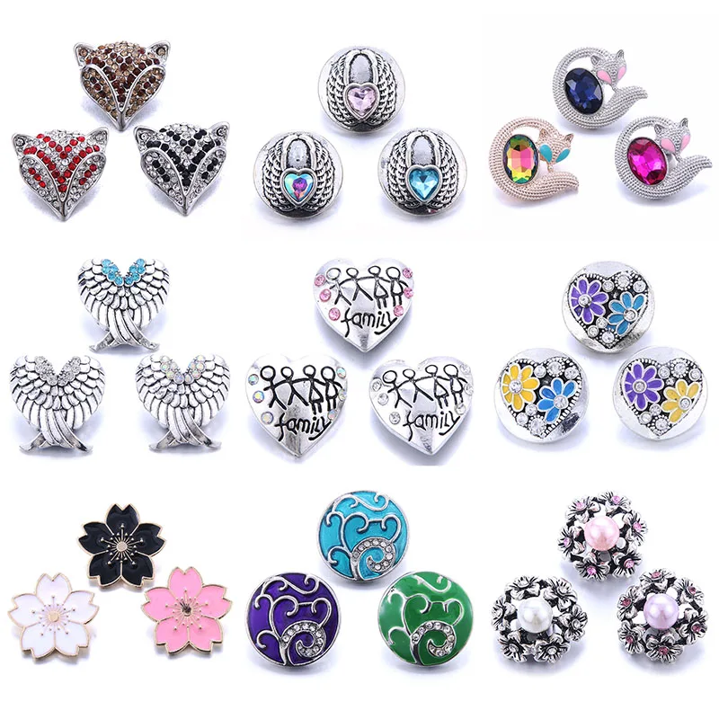 

Boom Life 10pcs/lot Snap Jewelry Mixed Colorful Rhinestone Crystal 18mm Snap Button Jewelry Fit Snap Bracelet DIY Charms Jewelry