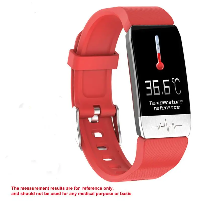 2020 Smart Watch T1s Body Temperature ECG+PPG Fitness Band Heart Rate Monitor Music Control Smartwatch Sport for iOS Android | Электроника