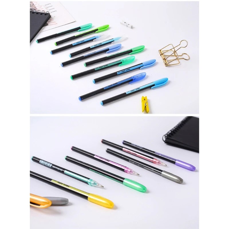 

12 Colors Gel Pen Set Glitter Highlighter Pastel Pens for School Office Coloring Book Journals Drawing Doodling Art Markers