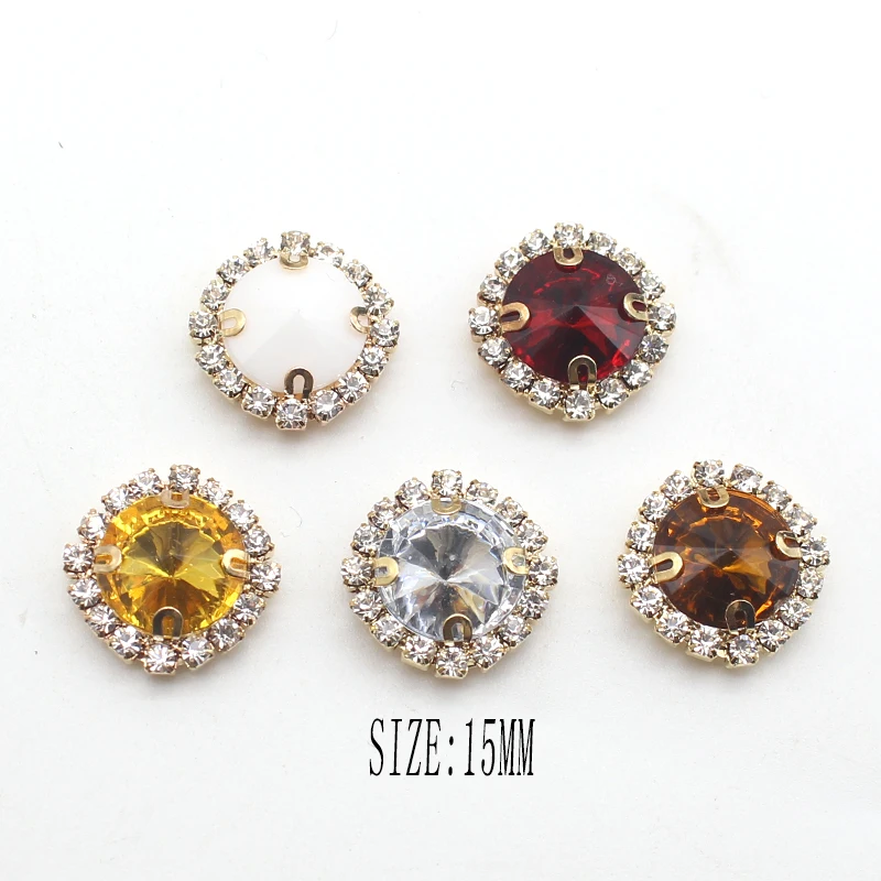 Новая мода 10 шт./Партия 15 мм акриловая металлическая круглая пуговица с четырьмя